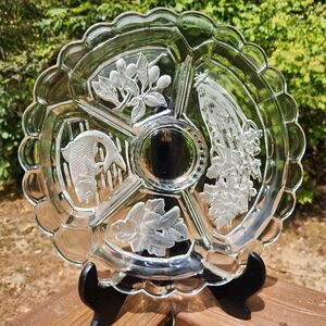 Vintage Benedict Proctor Mfg Co Five Part Divided Frosted Serving Platter 12"